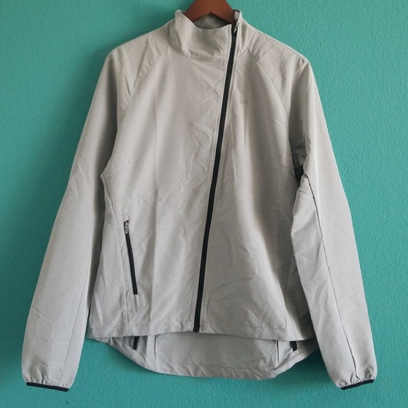 {Nike} Running Gray Side Zip Windbreaker Jacket